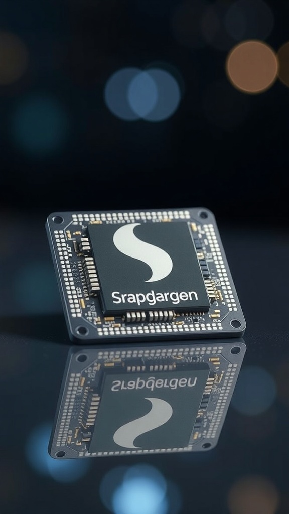 Close-up view of Snapdragon 6 Gen 1 chipset on a reflective surface.